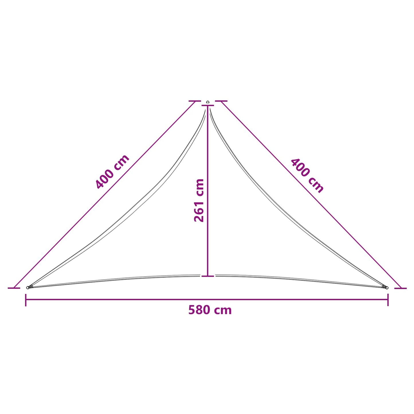 Sunshade Sail 4 x 4 x 5.8 m HDPE