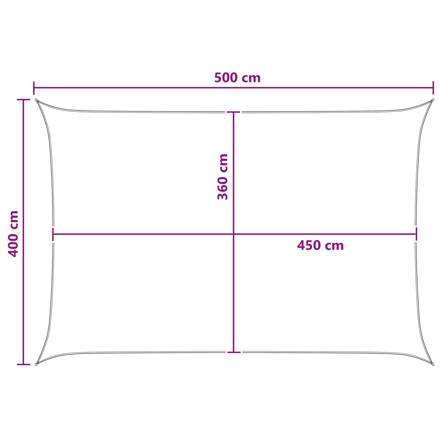 Sunshade Sail 4 x 5 m HDPE Rectangular Yellow and White