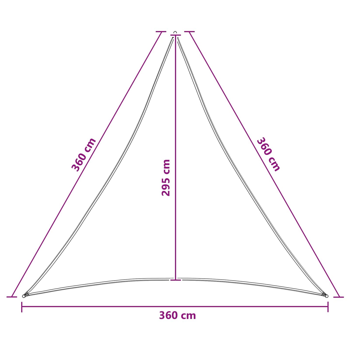 Sunshade Sail 3.6 x 3.6 x 3.6 m HDPE