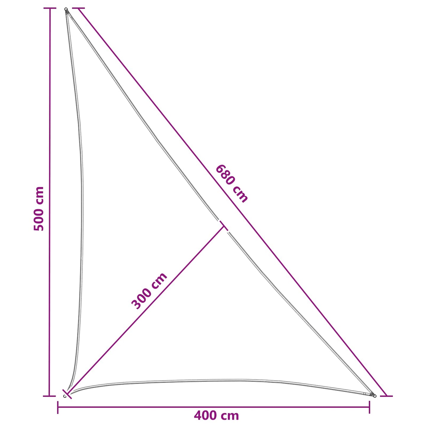 Sunshade Sail 4 x 5 x 6.8 m HDPE