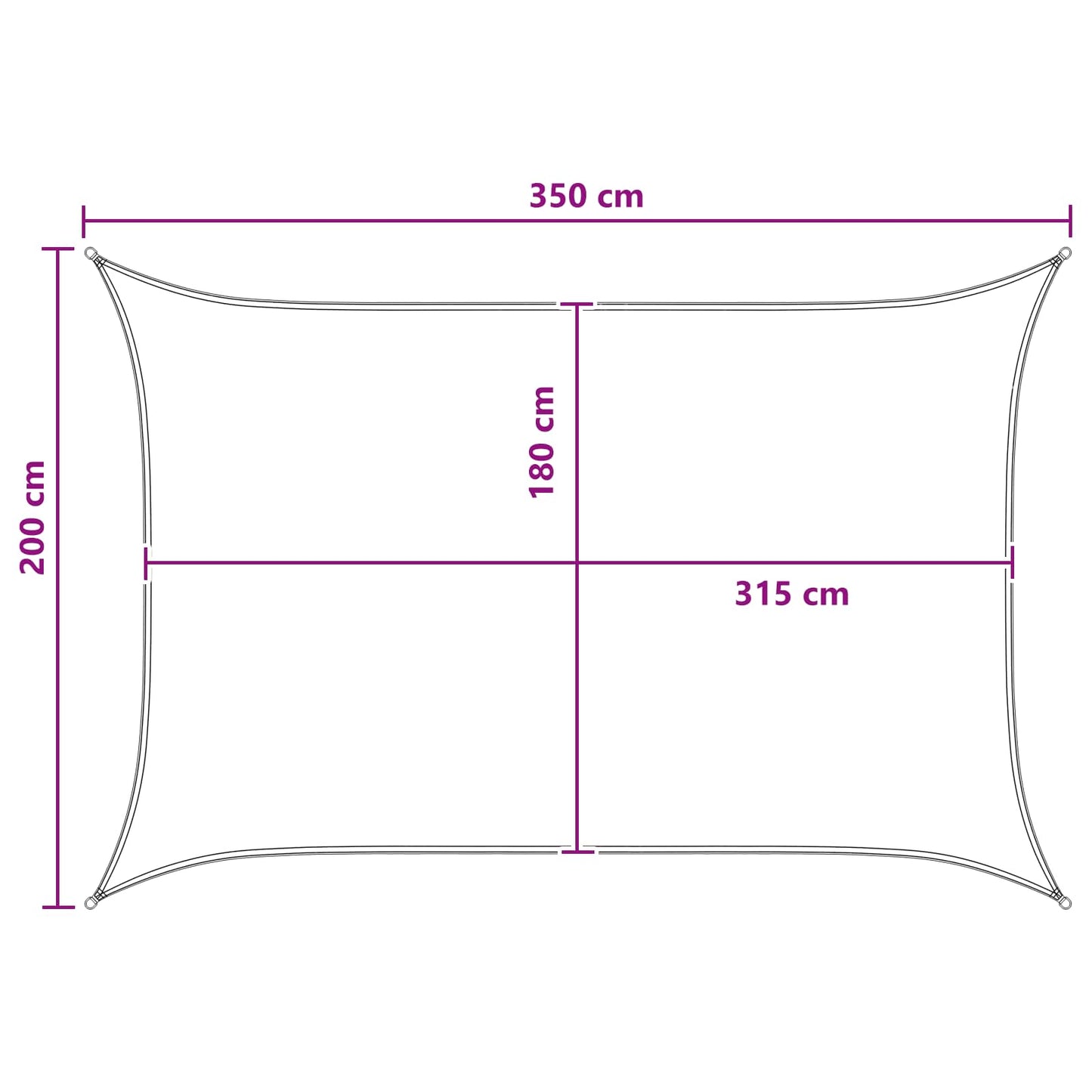 Sunshade Sail Blue and White 2 x 3.5 m HDPE