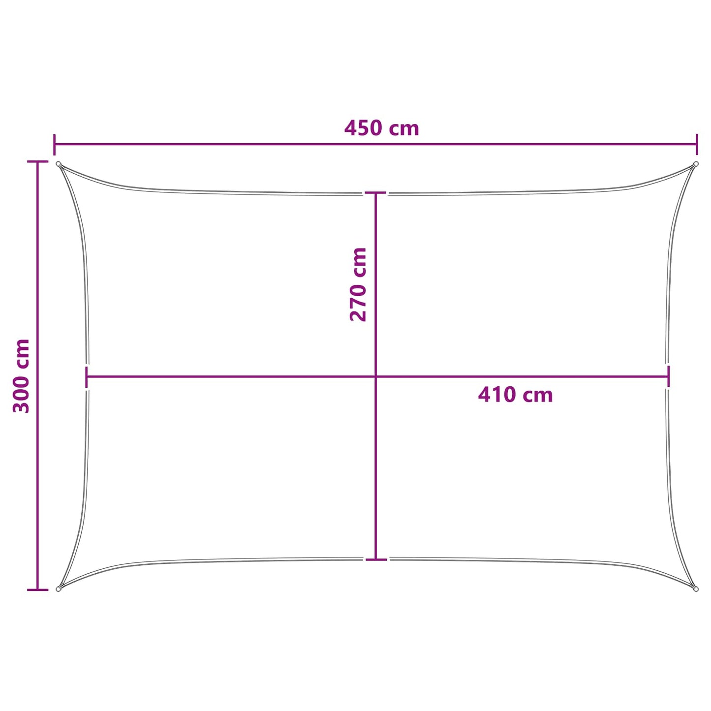 Sunshade Sail Blue and White 3 x 4.5 m HDPE