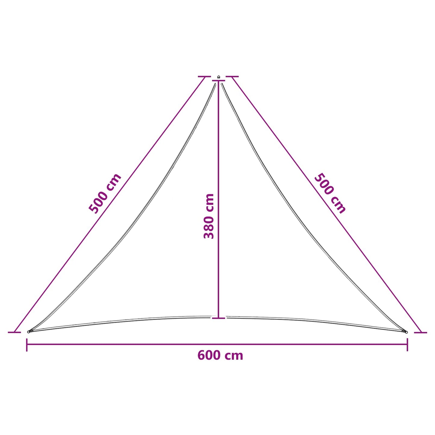 Sunshade Sail 5 x 5 x 6 m HDPE