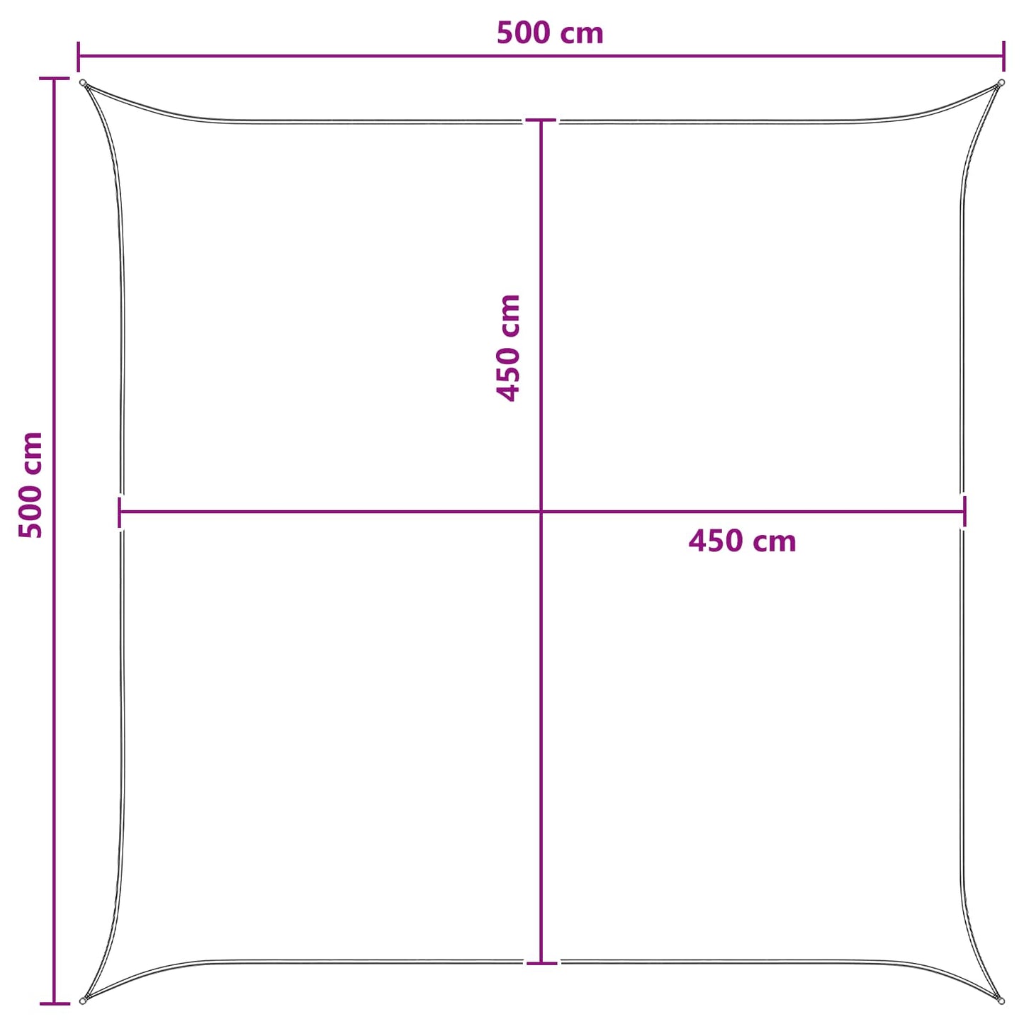 Sunshade Sail Square 5 x 5 m HDPE Light Grey and White