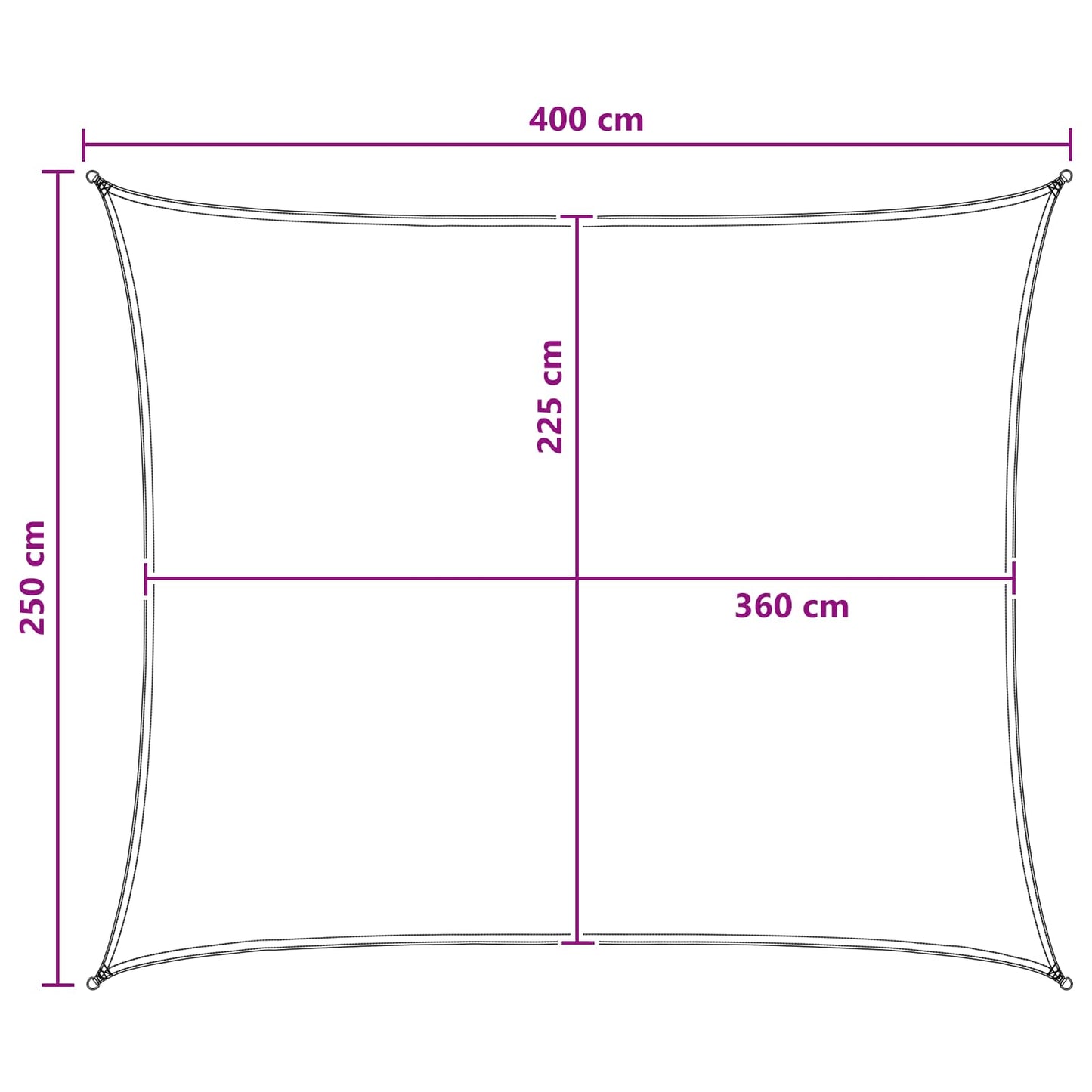 Sunshade Sail Light Grey and White 2.5 x 4 m HDPE