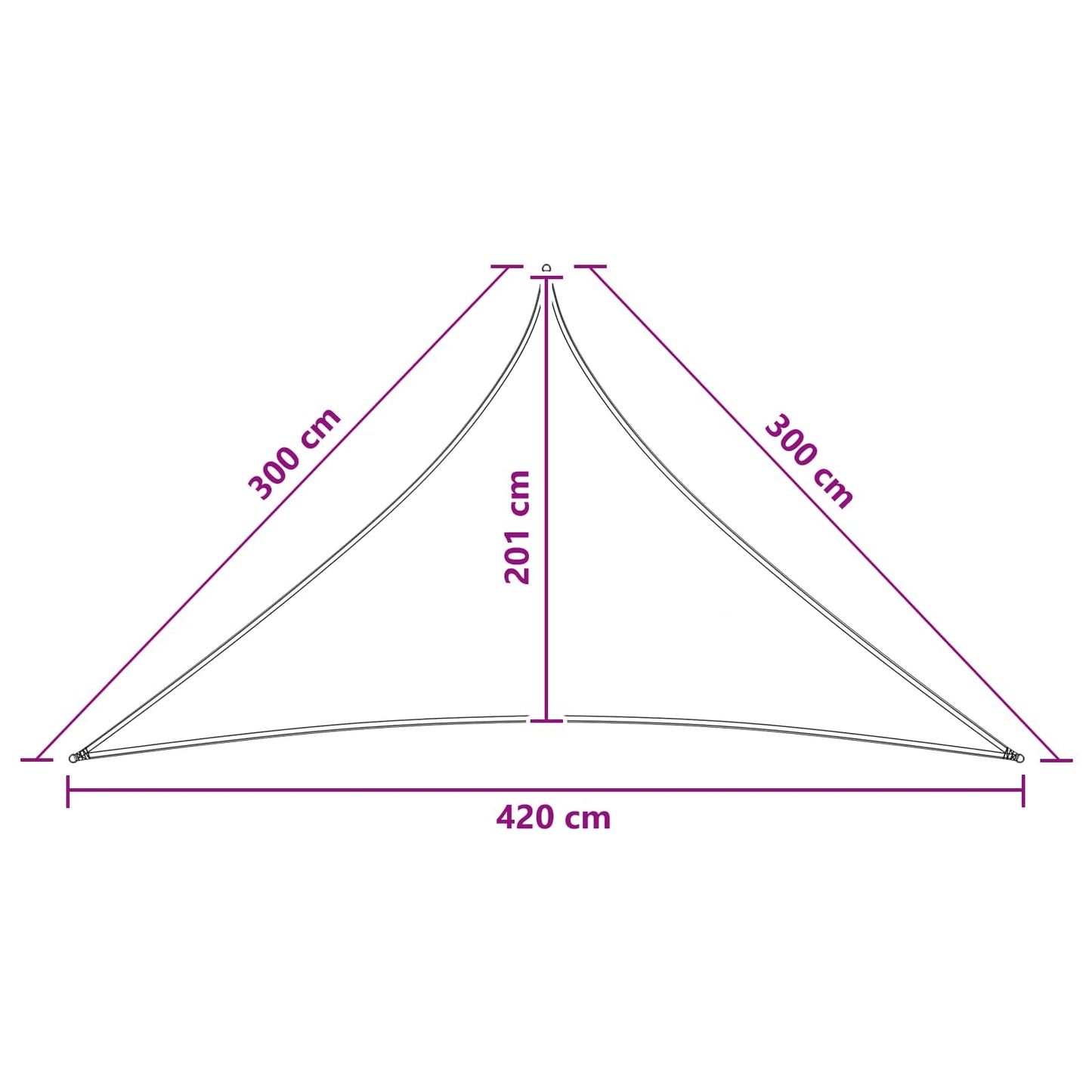 Sunshade Sail 3 x 3 x 4.2 m HDPE