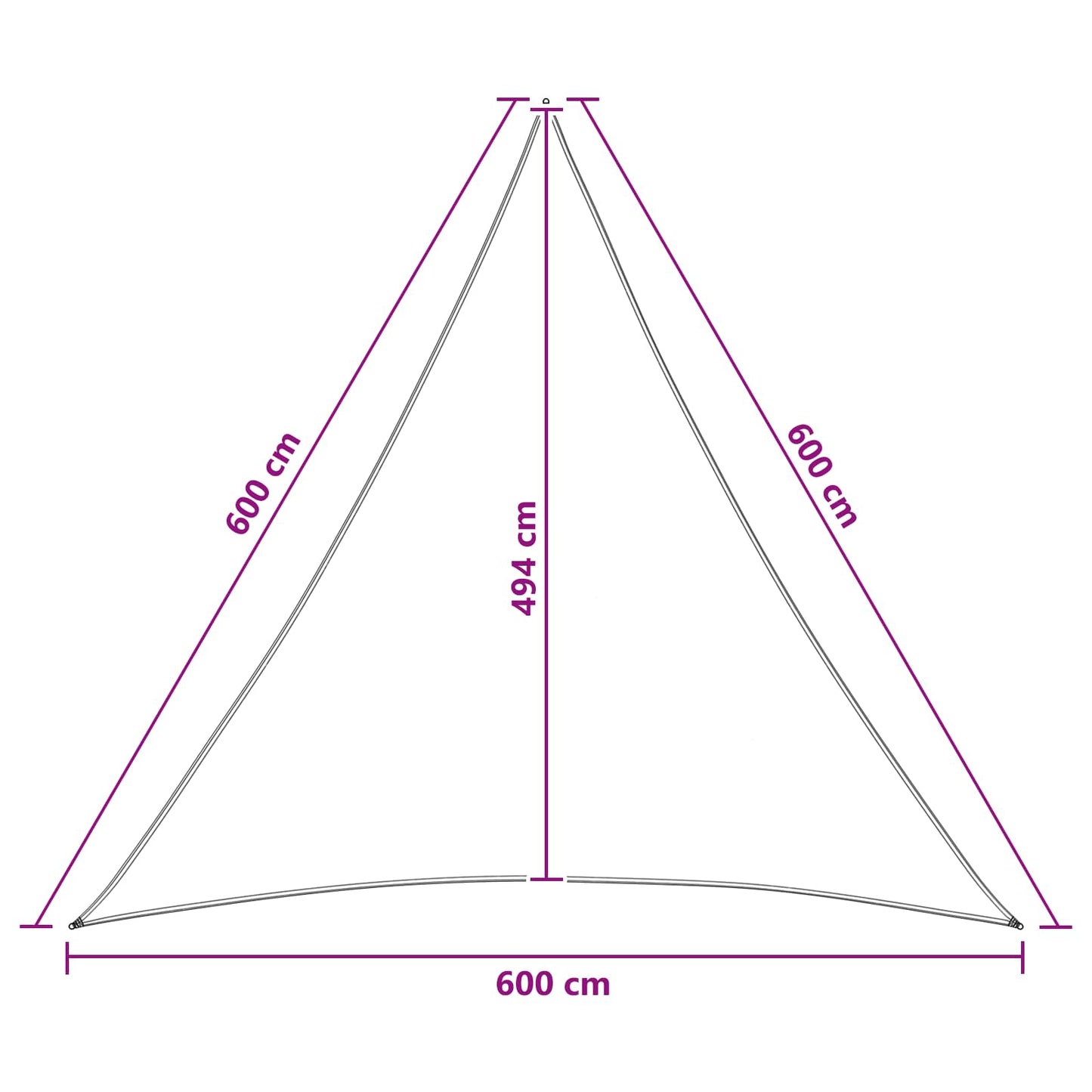 Sunshade Sail 6 x 6 x 6 m HDPE