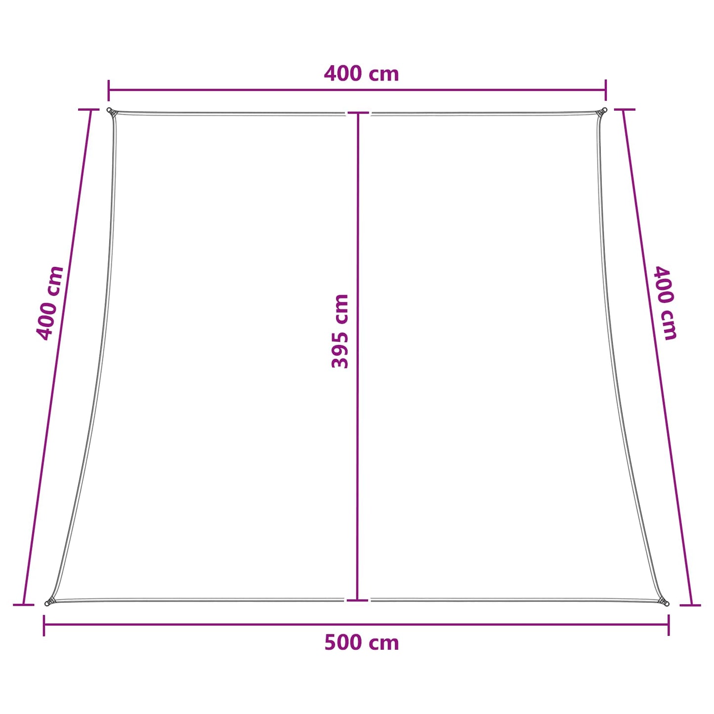 Sunshade Sail Light Grey and White 4 / 5 x 4 m HDPE