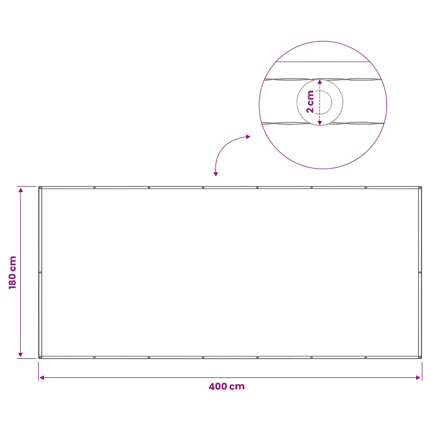 Balcony Privacy Screen 180 x 400 cm Fabric with PU Coated Beige