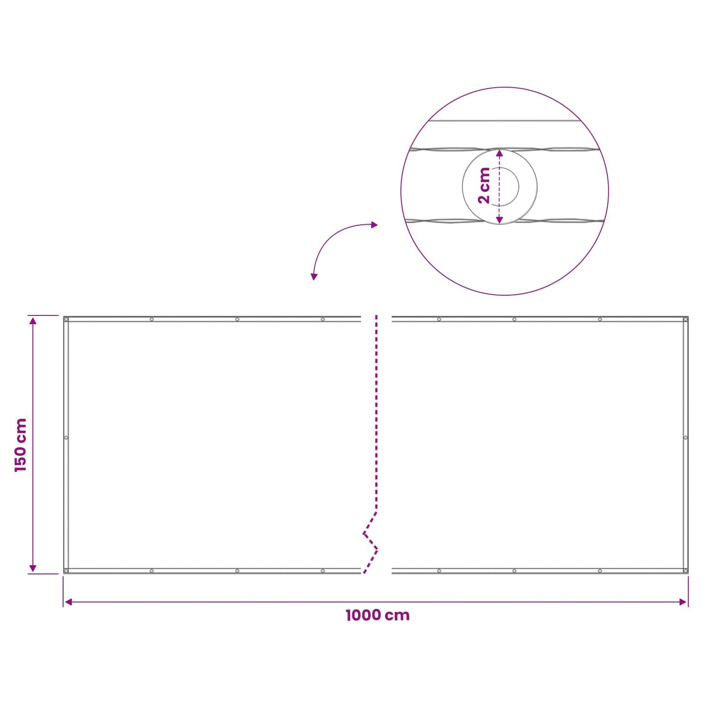 Balcony Privacy Screen 150 x 1000 cm Fabric with PU Coated Red