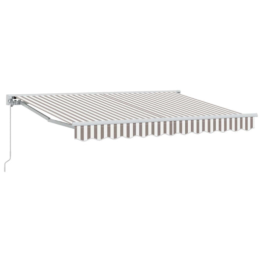 Manual Retractable Awning Light Grey and White 4 x 3.5 m Manual Retractable Awning Light Grey and White 4 x 3.5 m