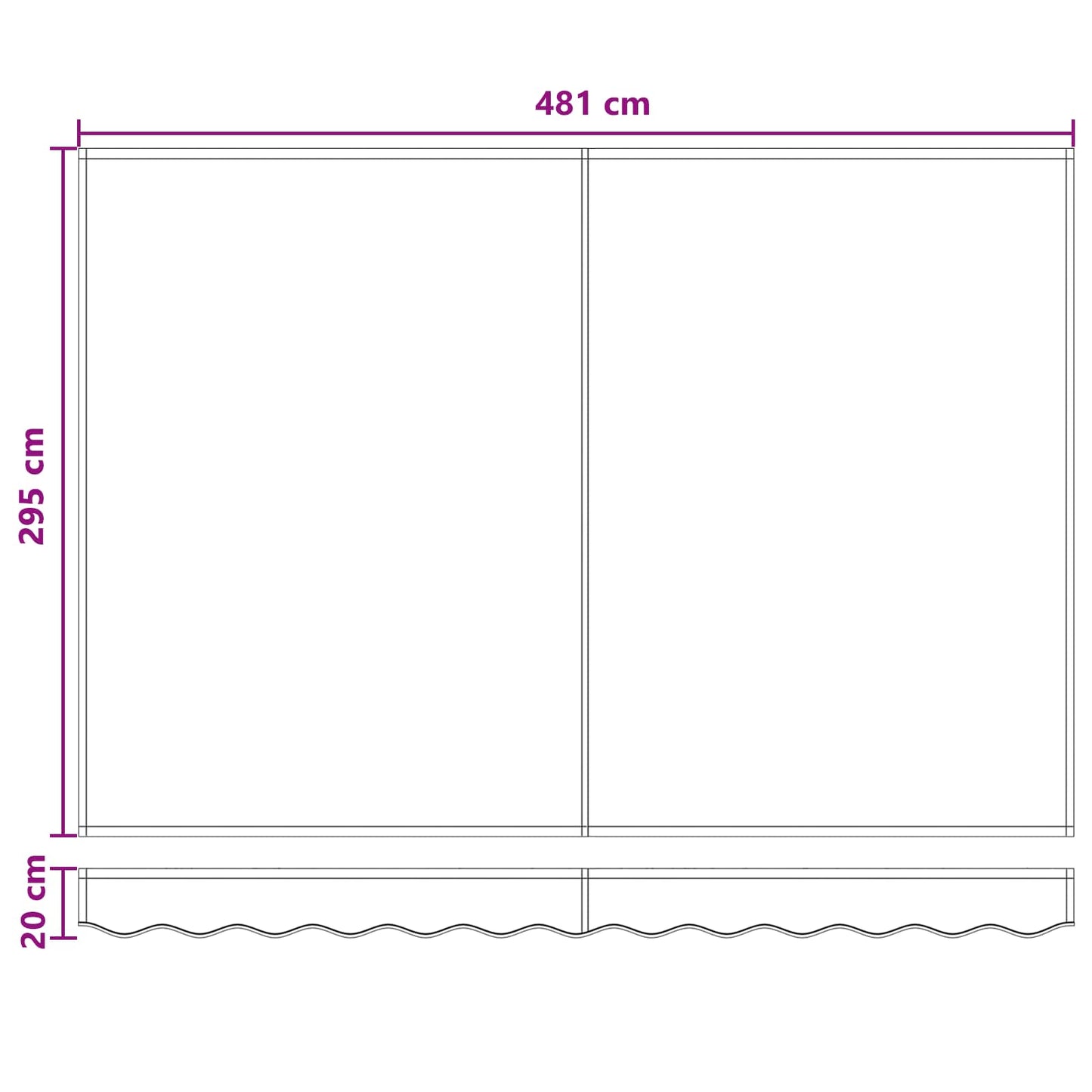 Manual Retractable Awning with LEDs Light Grey and White