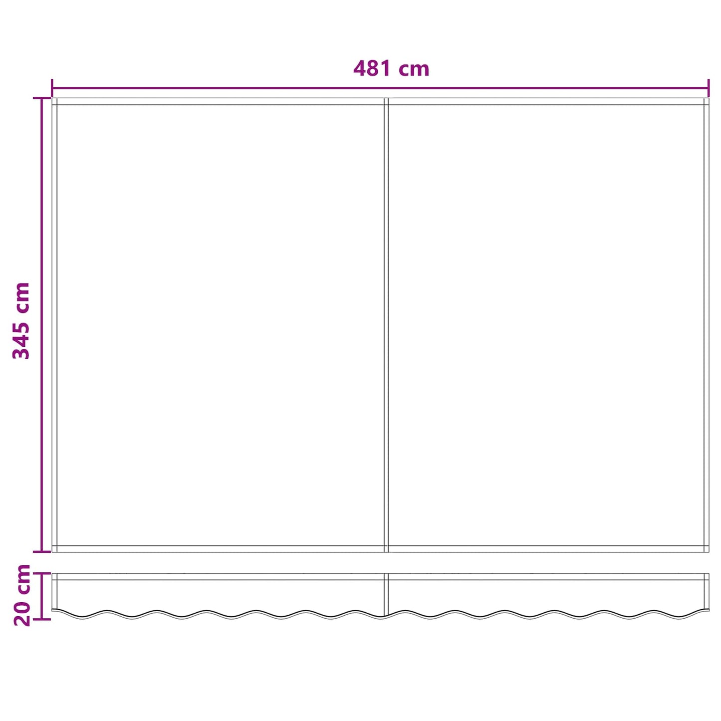 Retractable Awning Sand 500 x 350 cm Polyester and Aluminium