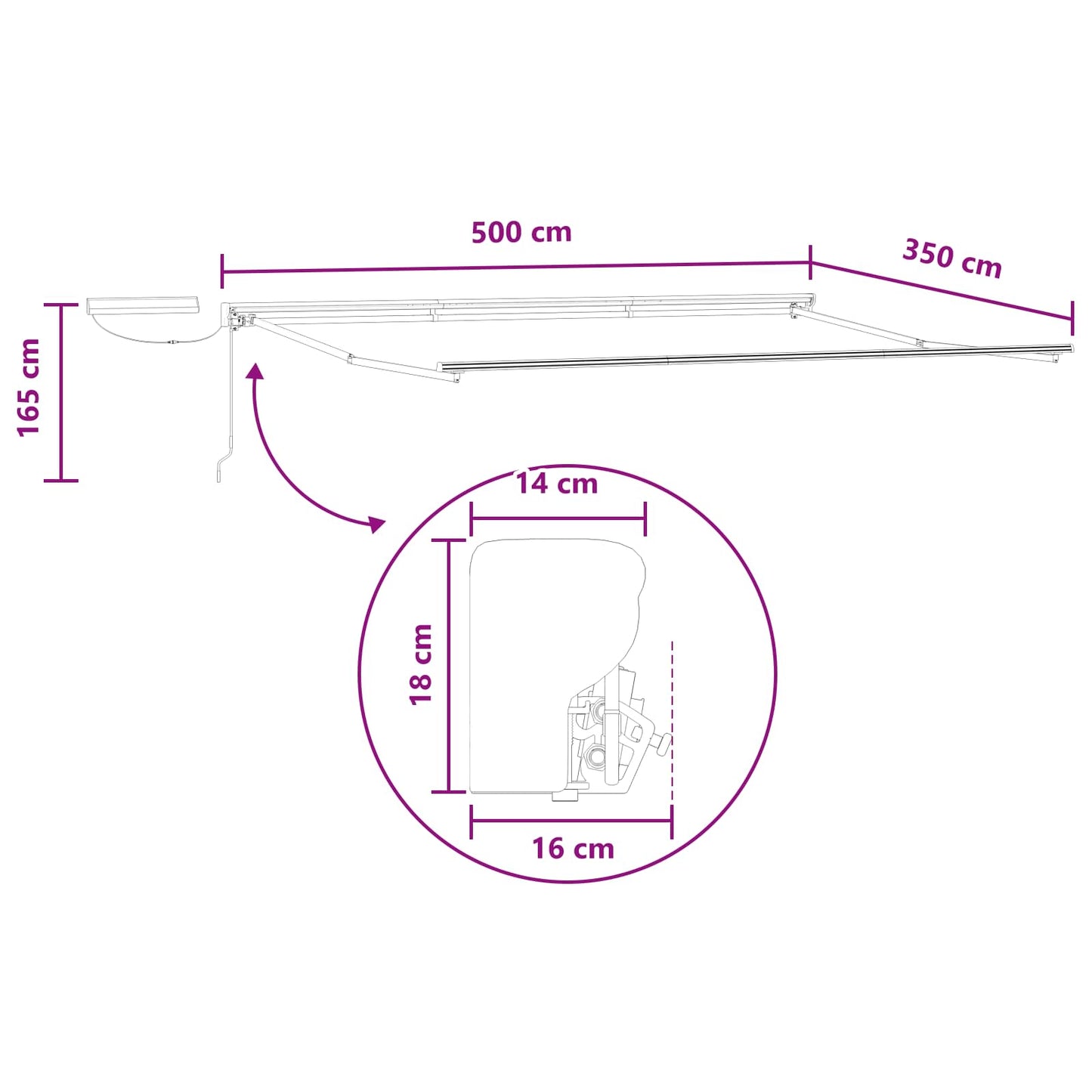 Electric Retractable Awning Taupe 5 x 3.5 m