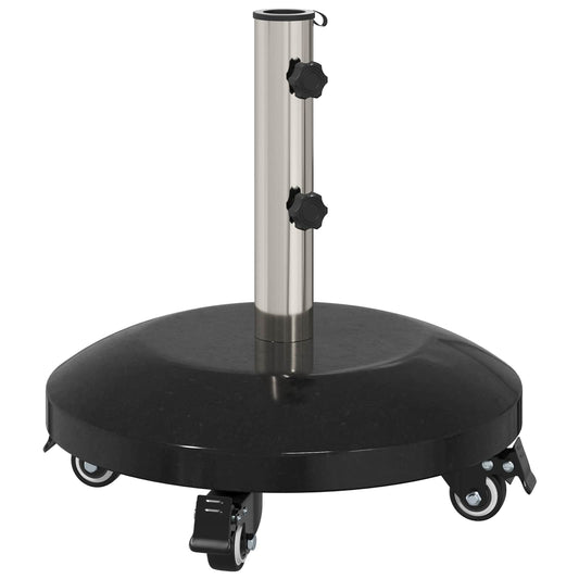 Granite Parasol Base with Wheels for 40-50 mm Pole 29 kg Black Granite Parasol Base with Wheels for 40-50 mm Pole 29 kg Black