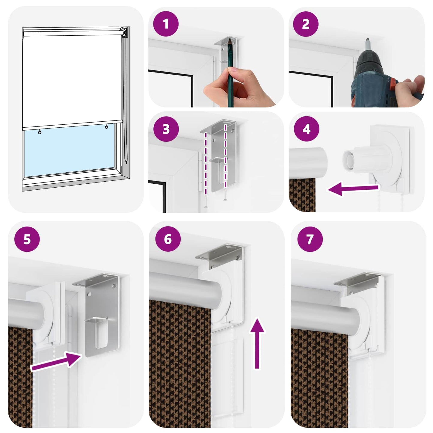 Outdoor Roller Blind 90% UV Block Brown 80 x 230 cm HDPE