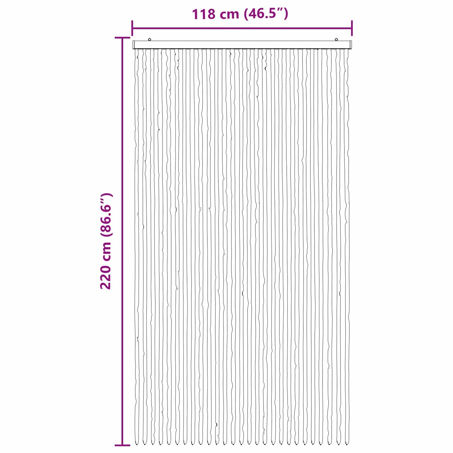 Insect Curtain Chenille Light Grey and White 118 x 220 cm