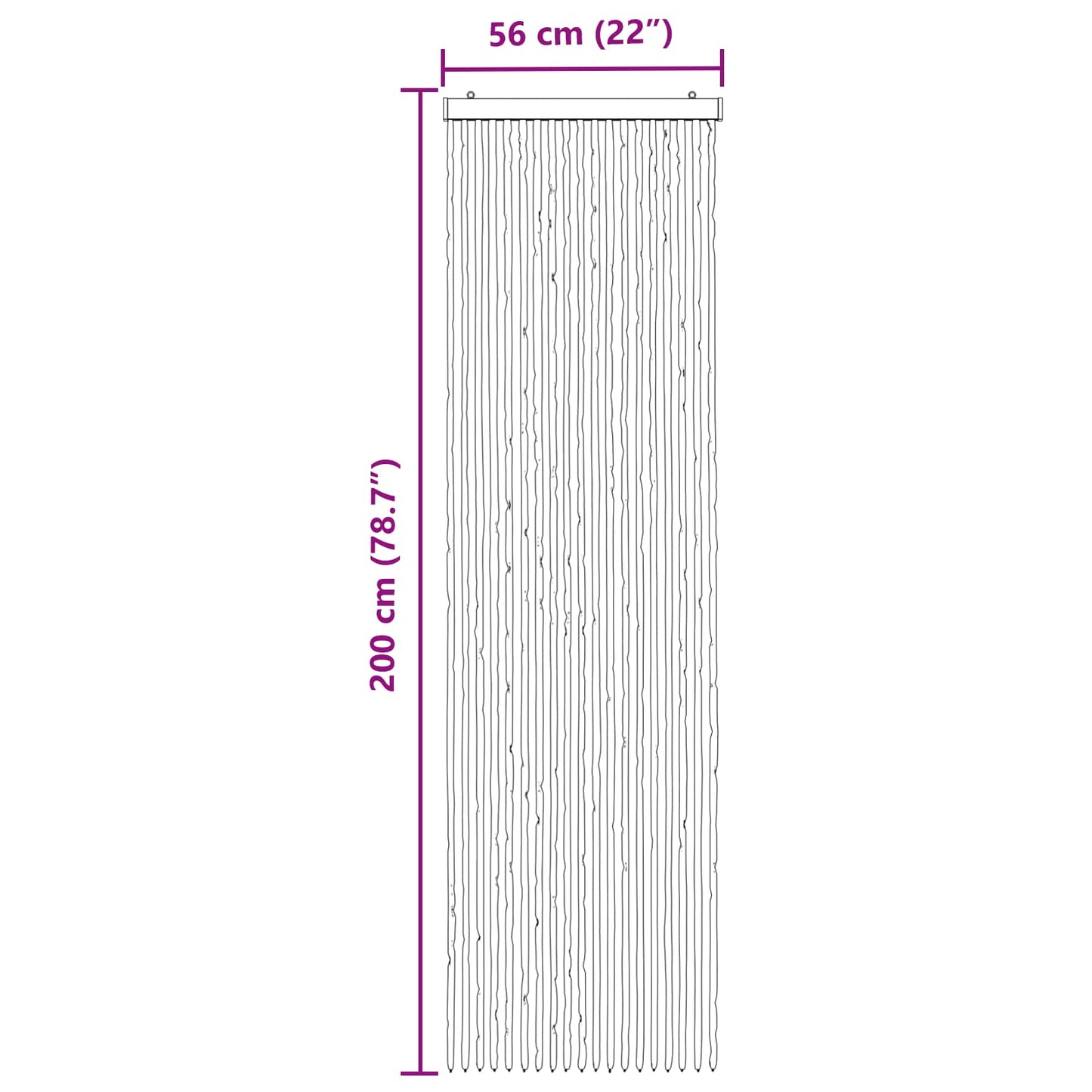 Insect Curtain Chenille Brown and Beige 56 x 200 cm 100% PP