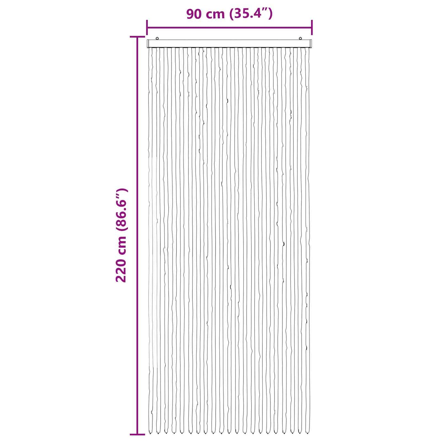 Insect Curtain Chenille Grey and Beige 90 x 220 cm 100% PP