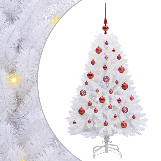 Artificial Hinged Christmas Tree White 120 cm PVC and Steel Artificial Hinged Christmas Tree White 120 cm PVC and Steel