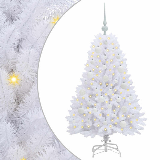 Artificial Hinged Christmas Tree White 120 cm PVC and Steel Artificial Hinged Christmas Tree White 120 cm PVC and Steel
