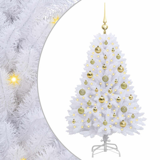 Artificial Hinged Christmas Tree White 120 cm PVC and Steel Artificial Hinged Christmas Tree White 120 cm PVC and Steel