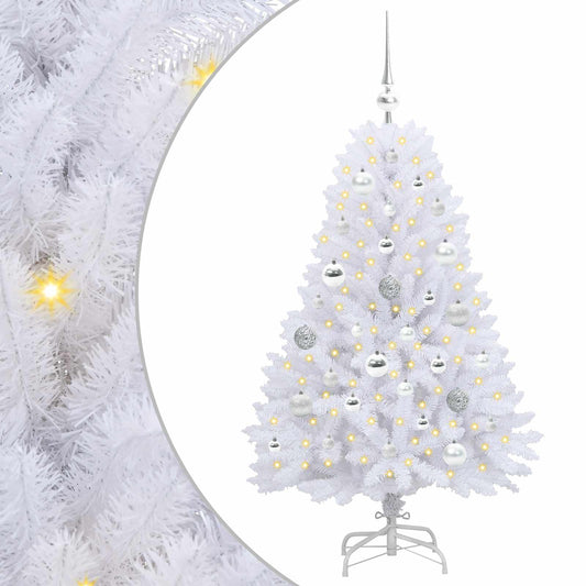 Artificial Hinged Christmas Tree White 120 cm PVC and Steel Artificial Hinged Christmas Tree White 120 cm PVC and Steel