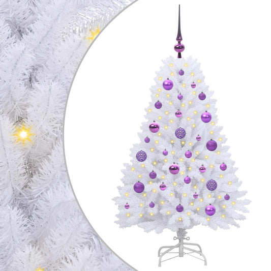 Artificial Hinged Christmas Tree White 120 cm PVC and Steel Artificial Hinged Christmas Tree White 120 cm PVC and Steel