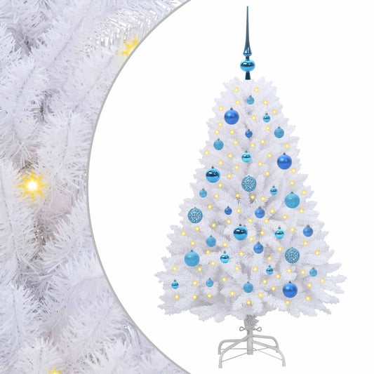 Artificial Hinged Christmas Tree White 120 cm PVC and Steel Artificial Hinged Christmas Tree White 120 cm PVC and Steel