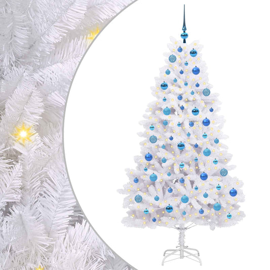 Artificial Hinged Christmas Tree White 180 cm PVC and Steel Artificial Hinged Christmas Tree White 180 cm PVC and Steel