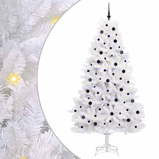 Artificial Hinged Christmas Tree White 240 cm PVC and Steel Artificial Hinged Christmas Tree White 240 cm PVC and Steel