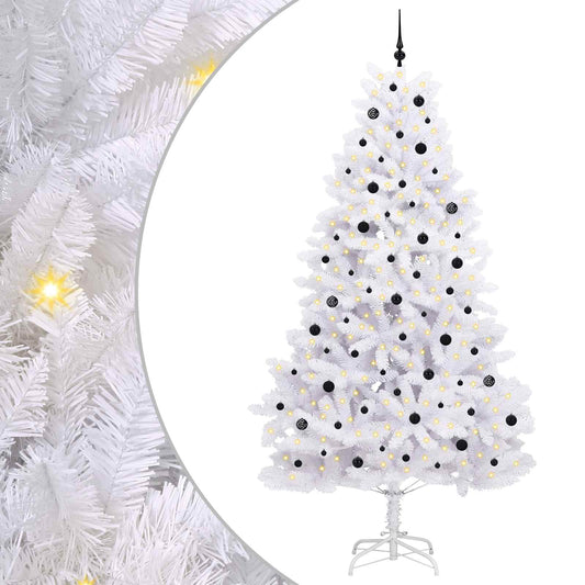 Artificial Hinged Christmas Tree White 270 cm PVC and Steel Artificial Hinged Christmas Tree White 270 cm PVC and Steel