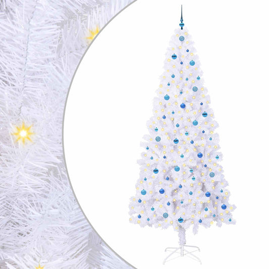 Artificial Christmas Tree with Stand White 240 cm PVC and Steel Artificial Christmas Tree with Stand White 240 cm PVC and Steel