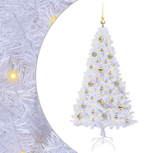 Artificial Christmas Tree with Stand White 150 cm PVC and Steel Artificial Christmas Tree with Stand White 150 cm PVC and Steel