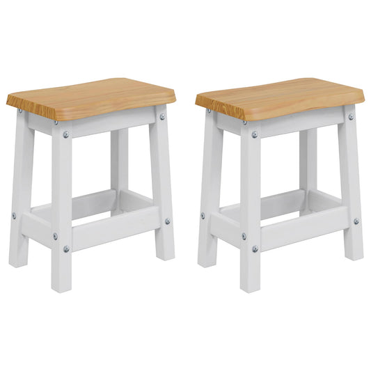 Bar Stool EKAI 2 pcs White 40 x 29 x 45.5 cm Solid Pine Wood Bar Stool EKAI 2 pcs White 40 x 29 x 45.5 cm Solid Pine Wood