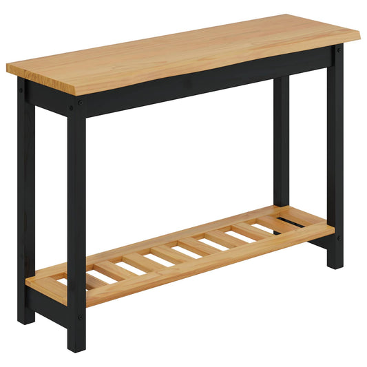 Console Table EKAI Black 112 x 35 x 76 cm Solid Pine Wood Console Table EKAI Black 112 x 35 x 76 cm Solid Pine Wood