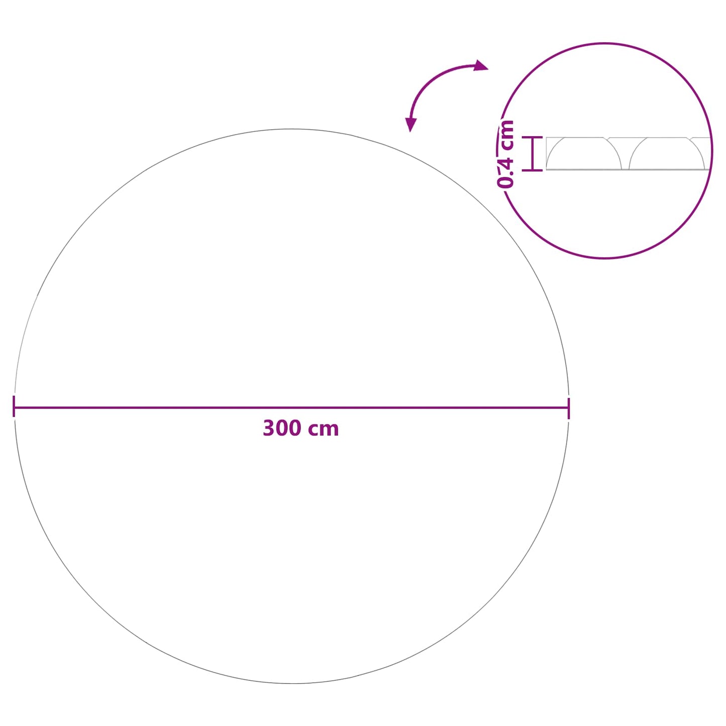 Solar Pool Cover Heavy Quality Ø 300 cm 200 μm Round PE Blue