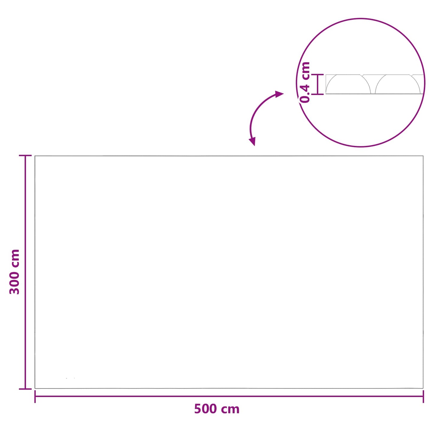 Solar Pool Cover Extra Heavy 500 x 300 cm 400 μm Square PE