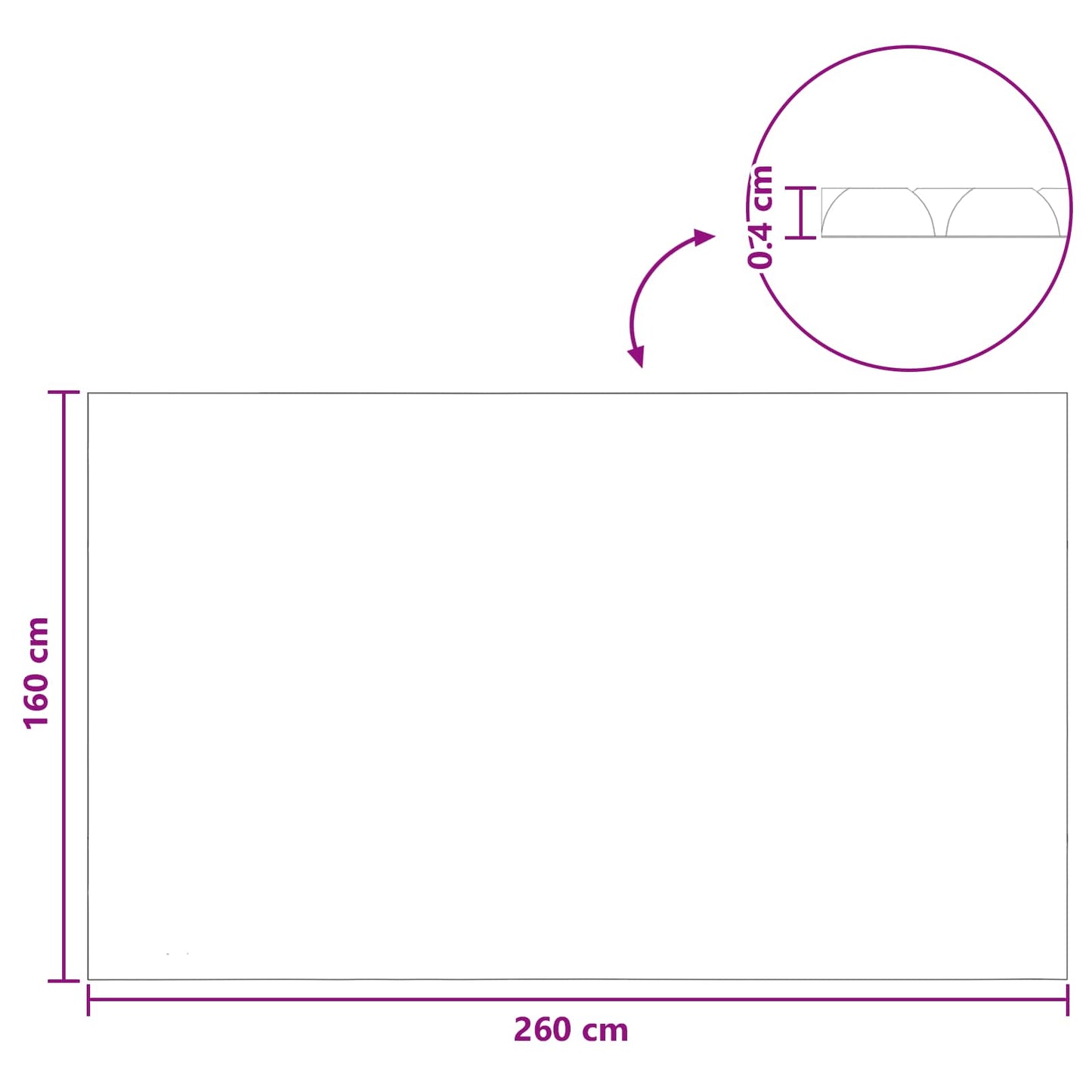 Solar Pool Cover Extra Heavy 260 x 160 cm 400 μm Square PE