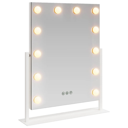 LED Vanity Mirror White 44 x 10 x 53 cm Glass and Steel LED Vanity Mirror White 44 x 10 x 53 cm Glass and Steel