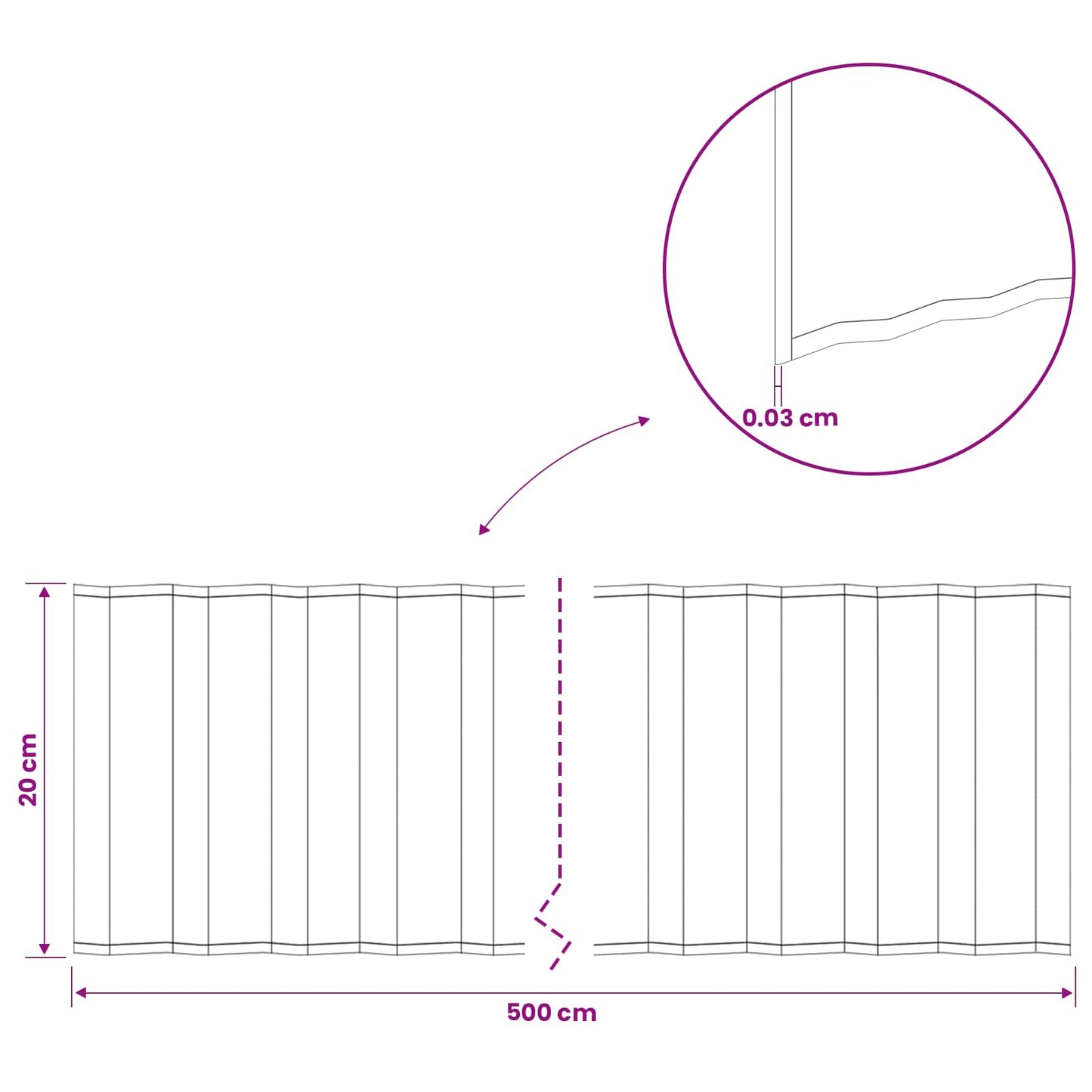Lawn Edging 5 m x 20 cm Galvanised Steel Silver
