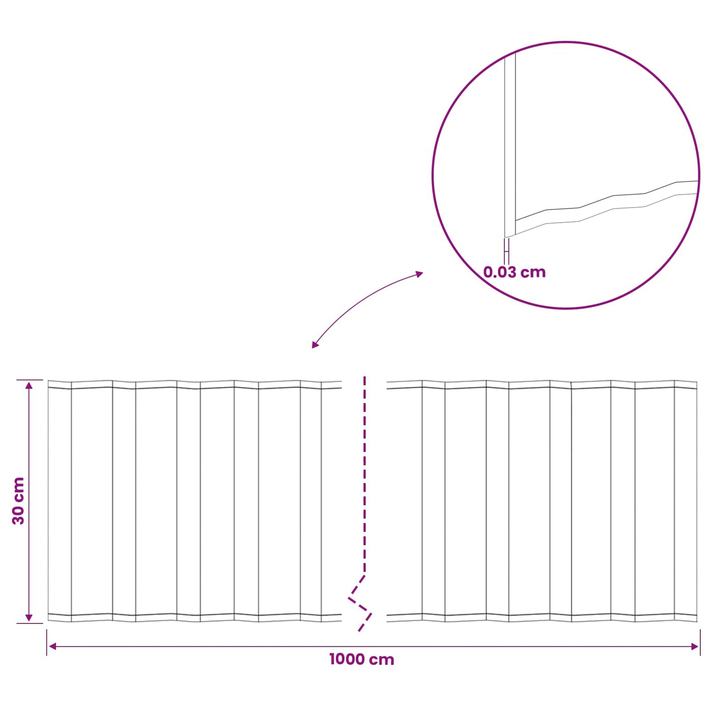 Lawn Edging 10 m x 30 cm Galvanised Steel Silver