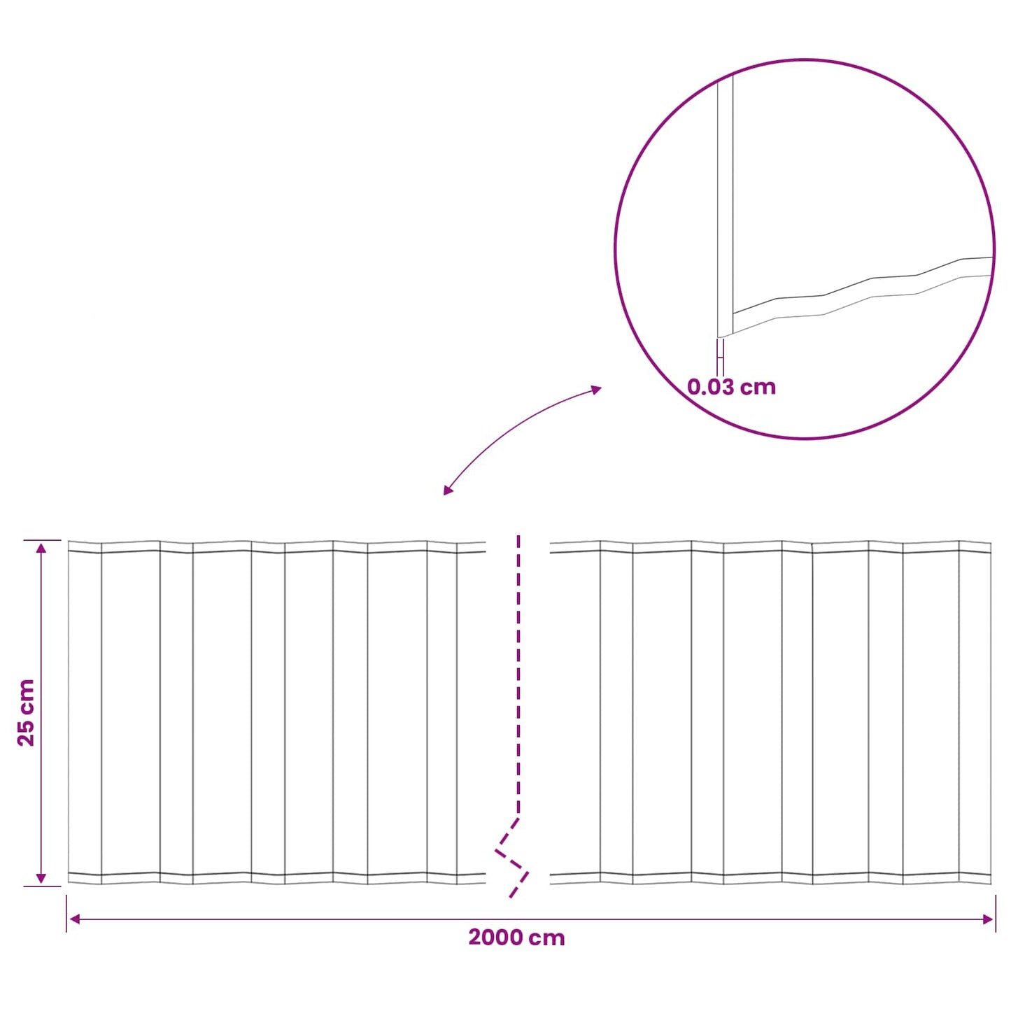 Lawn Edging 20 m x 25 cm Galvanised Steel Silver