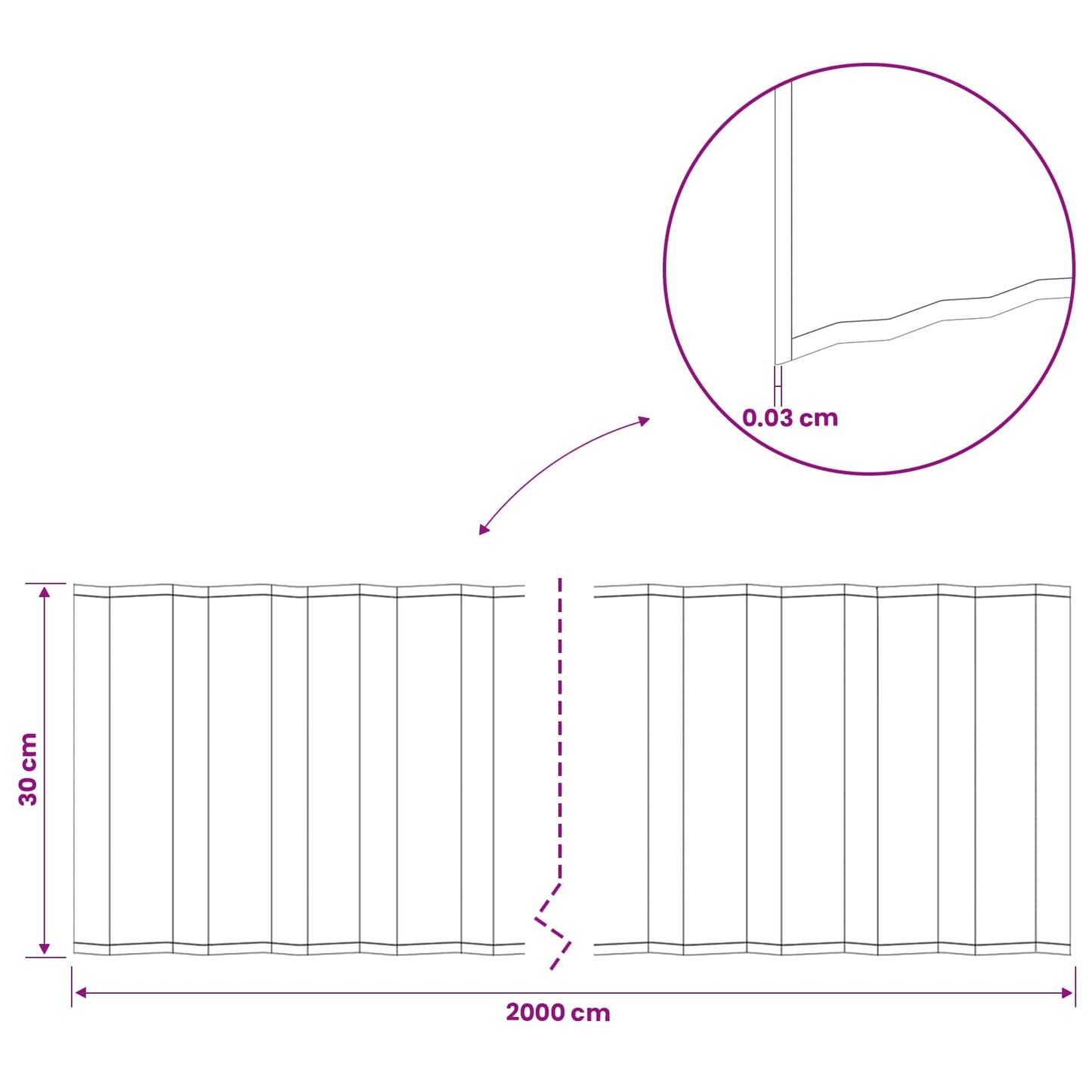 Lawn Edging 20 m x 30 cm Galvanised Steel Silver