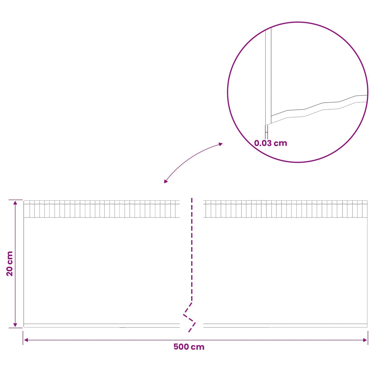 Lawn Edging 5 m x 20 cm Galvanised Steel Silver