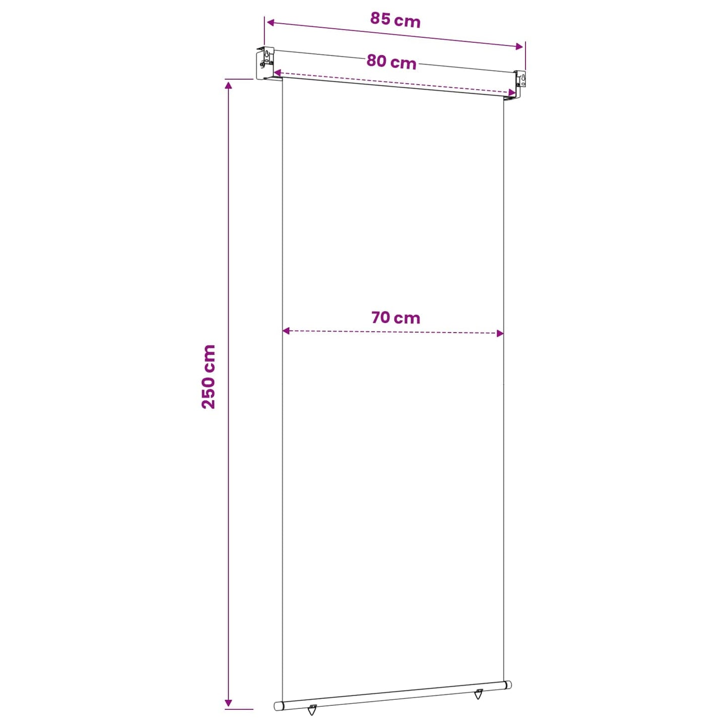 Balcony Side Awning 100% polyester iron steel