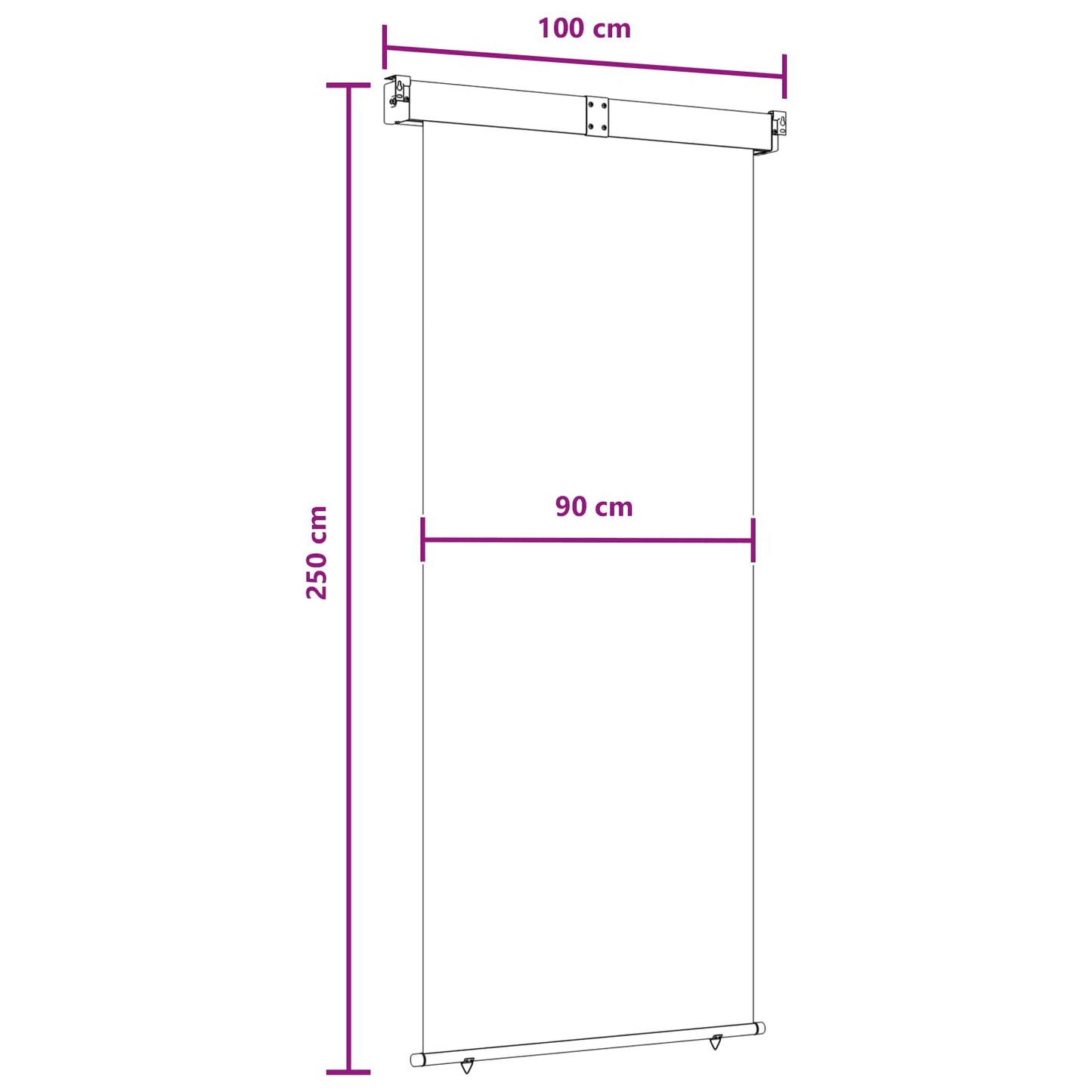 Balcony Side Awning 100% polyester iron steel