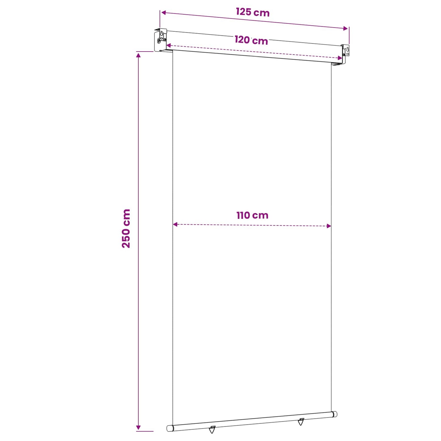 Balcony Side Awning 100% polyester iron steel