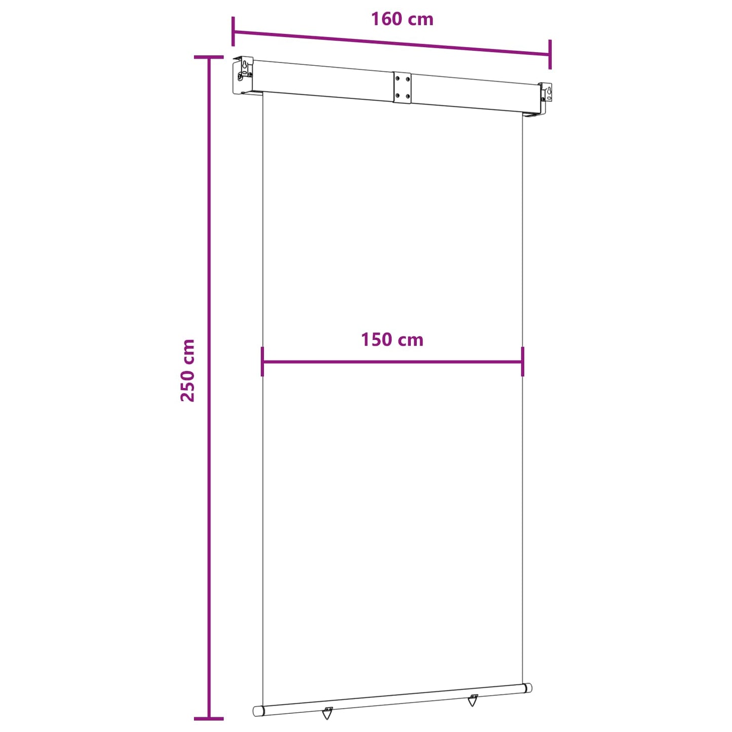 Balcony Side Awning 100% polyester iron steel