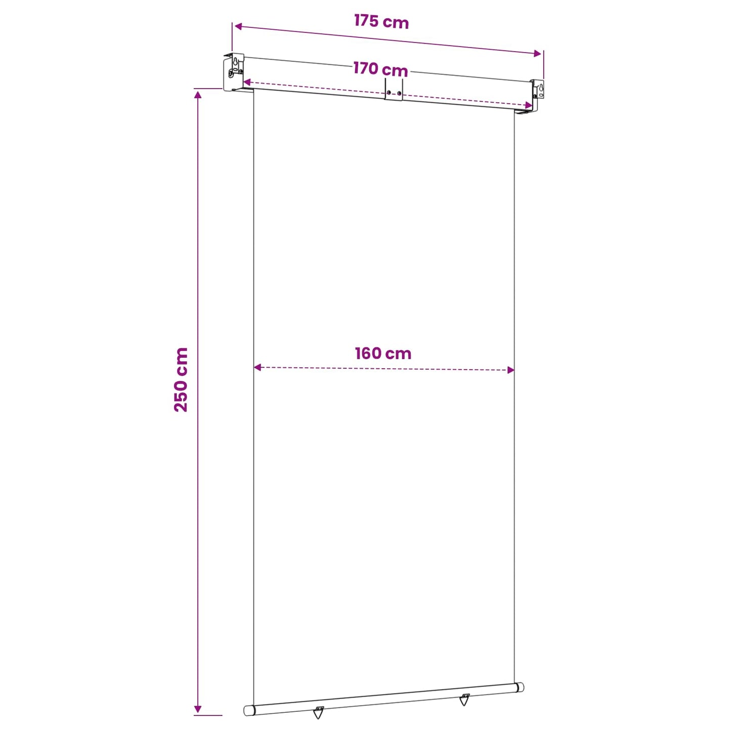 Balcony Side Awning 100% polyester iron steel